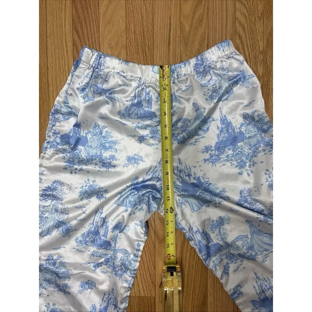 Disney‎ Princess Castle Toile Pajama Pants Women's Size Unknown Satin Sleepwear